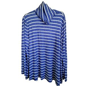 Lane Bryant 22/24 Blue and White Stripe Mock‎ Turtleneck Sweater NWT $50RV